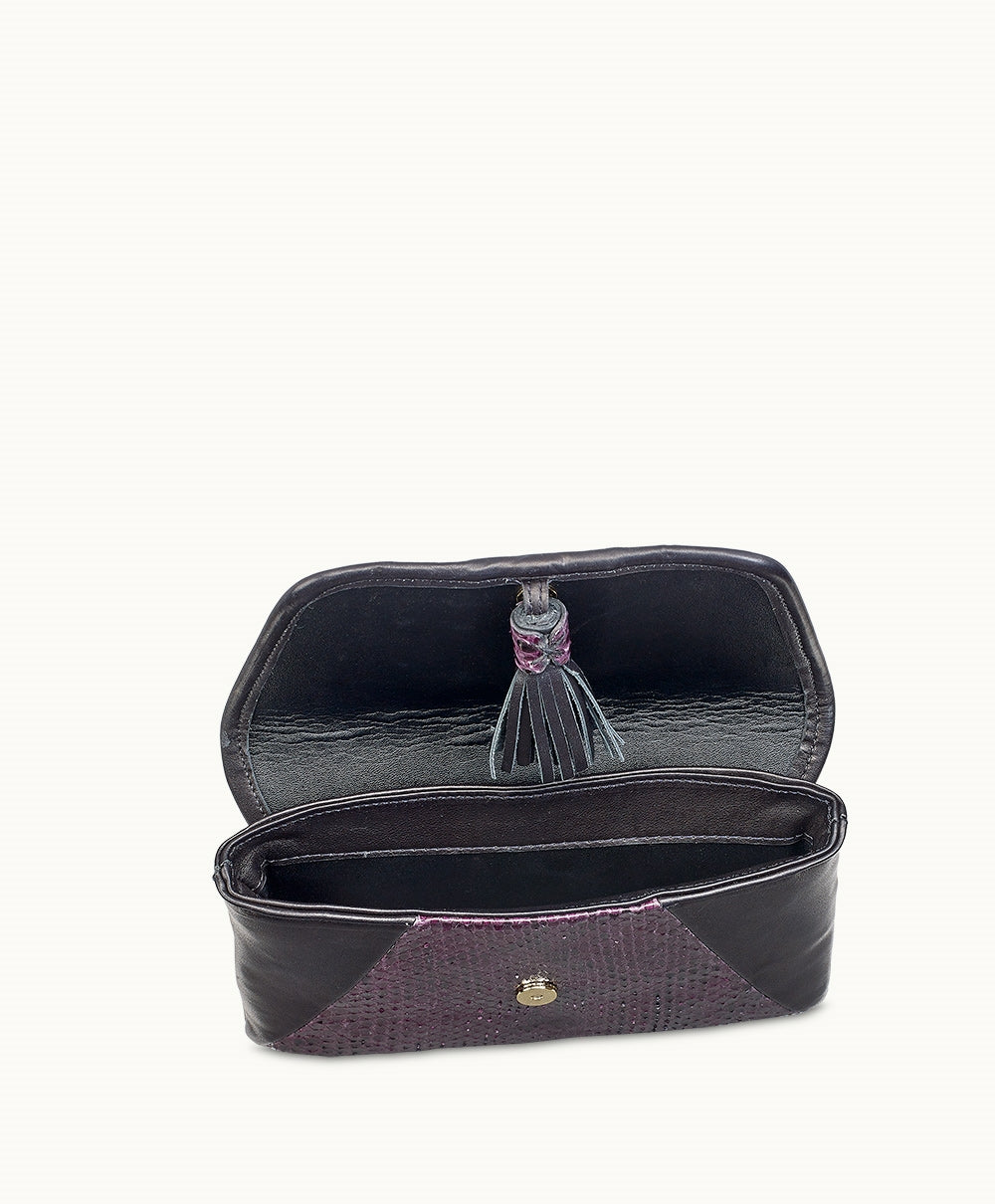 Luxury Ava Clutch Handbag - Genuine Purple Python Skin Women's Evening Purse for Parties, Weddings & Special Occasions