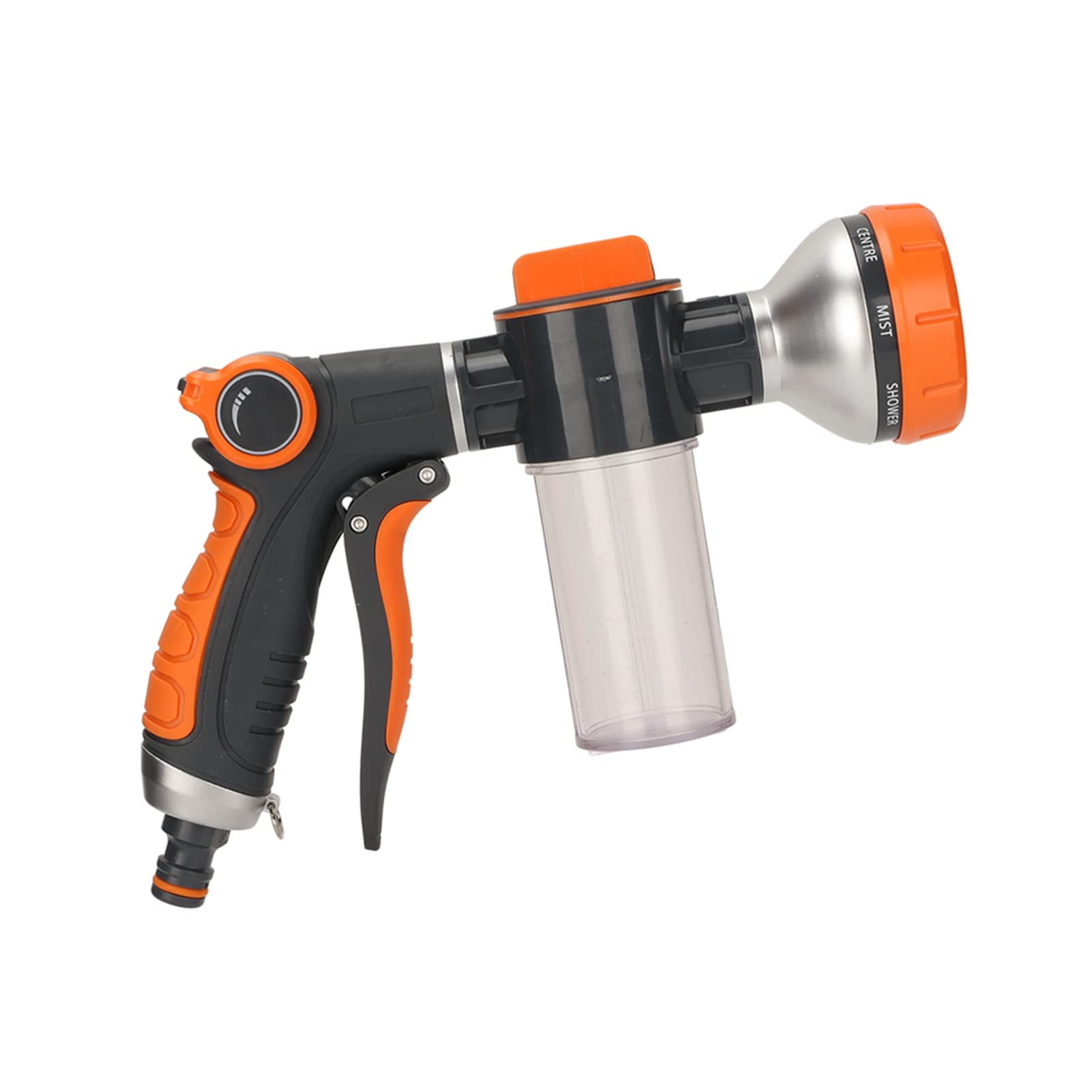 Heavy Duty Garden Hose Nozzle - High Pressure Adjustable Water Spray Nozzle for Gardening, Car Washing & Outdoor Cleaning (Ergonomic Front Trigger Design) - Perfect for Lawn Care, Plant Watering and Vehicle Detailing