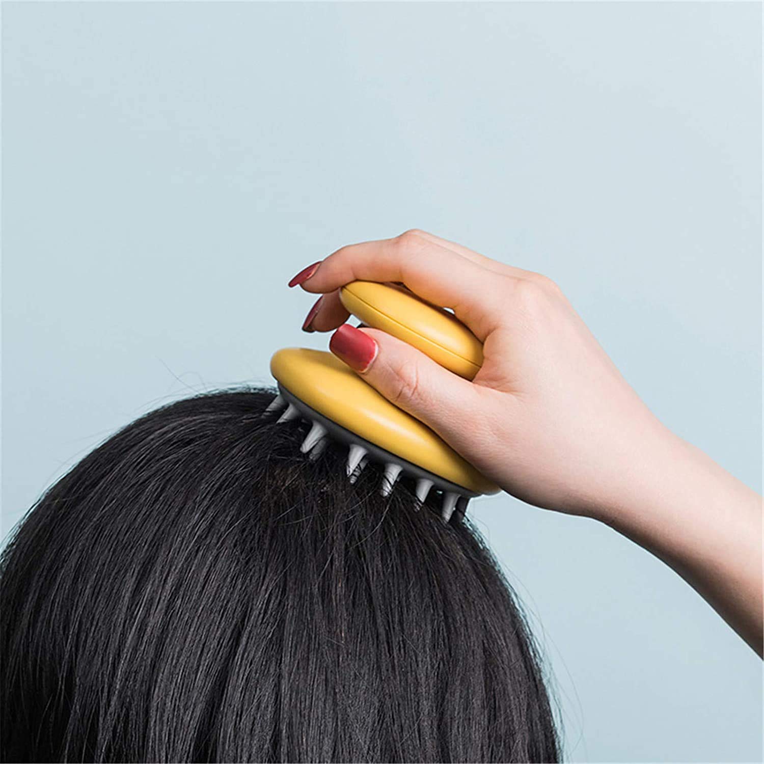 HEXONIQ® Soft Silicone Scalp Massage Shampoo Brush - Gentle Exfoliation for Dandruff Removal & Hair Growth Stimulation - Wet/Dry Hair Care for Women, Men & Pets - Relaxing Shower & Scalp Massager (Blue) - Perfect for Daily Hair Washing & Spa-Like Pampering at Home