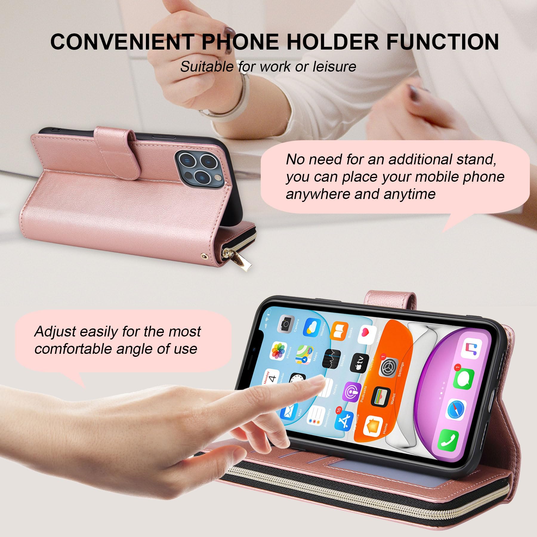 Premium 9-Card Leather Wallet Case for Samsung Galaxy A Series - Slim RFID Blocking Protective Cover with Kickstand (Perfect for Travel, Work & Everyday Use)