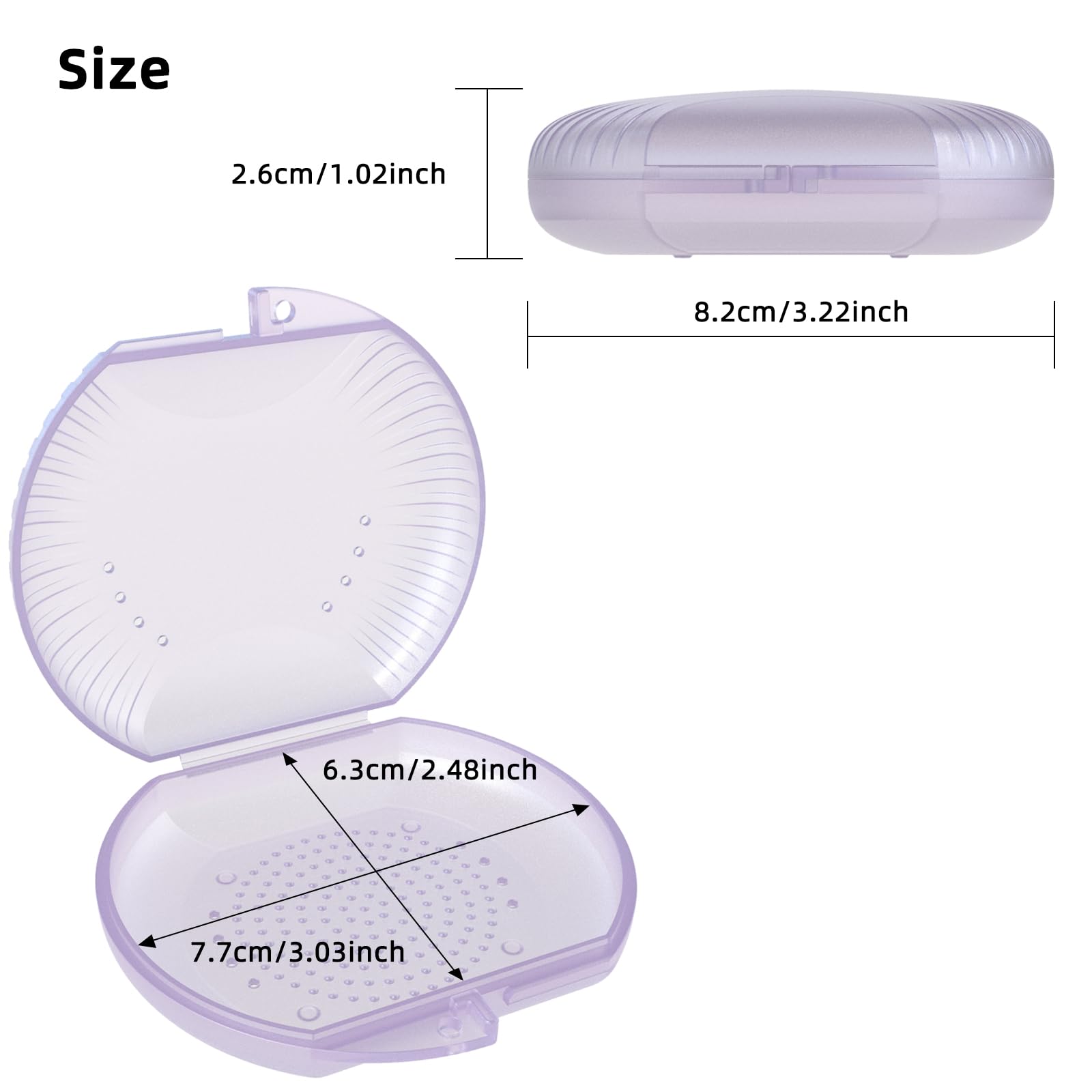 **Translucent Purple Braces Storage Box - 1 Piece KFO Box for Dental Splints & Orthodontic Retainers | Perfect for Travel & Home Organization**