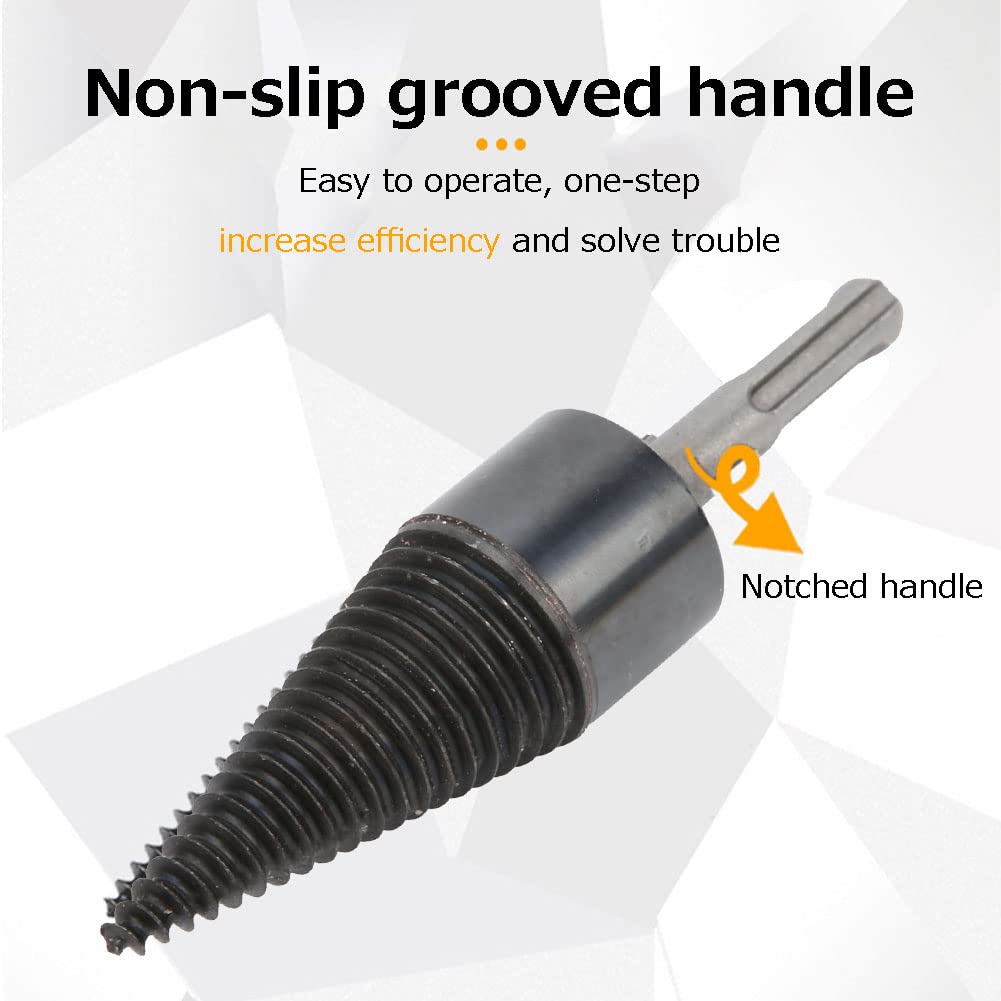 2Pcs 32mm Wood Splitting Drill Bit - Heavy Duty Firewood Splitter & Kindling Splitter for Log Splitting | Perfect for Fireplace, Camping, Wood Stove & DIY Wood Chopping Projects