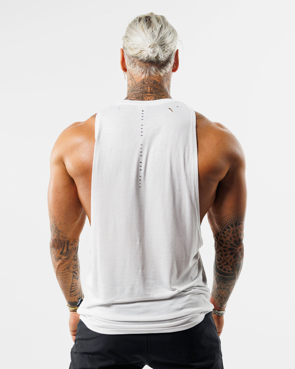 Distressed White Moto Brother Tank Top - Trendy Vintage Style for Casual Wear, Street Fashion & Summer Outfits
