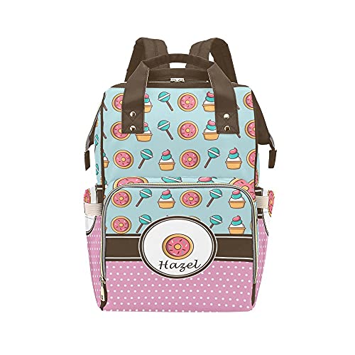 Custom Personalized Diaper Backpack with Name - Baby Travel Nappy Bag for Girls & Boys, 10.83 x 6.69 x 15 Inches - Perfect Baby Shower Gift & Mommy Essentials Organizer for Outings, Daycare & Travel