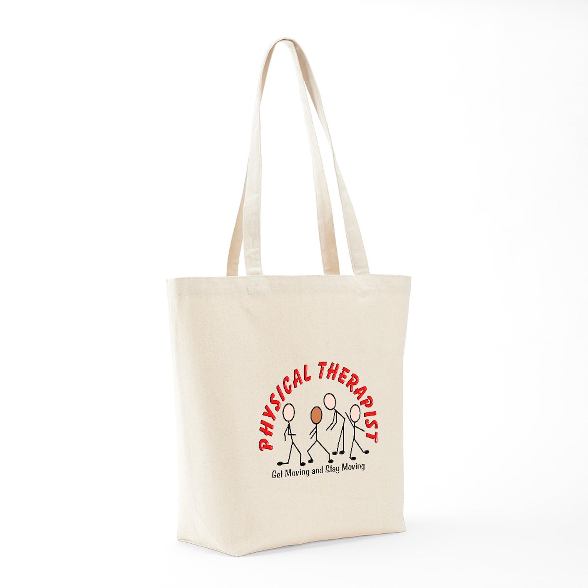 Physical Therapy Tote Bag - Natural Canvas Reusable Shopping Bag for Therapists & Students | Durable Gym & Work Tote for Medical Supplies, Books & Daily Essentials