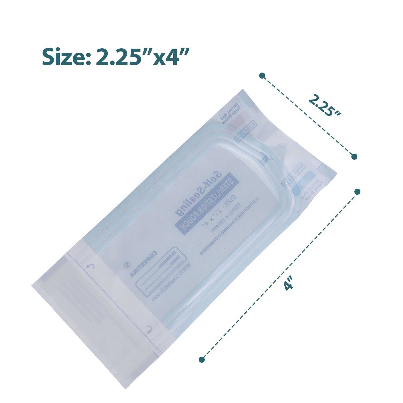 VASTMED 1000 Pack Self Seal Sterilization Pouches 2.25