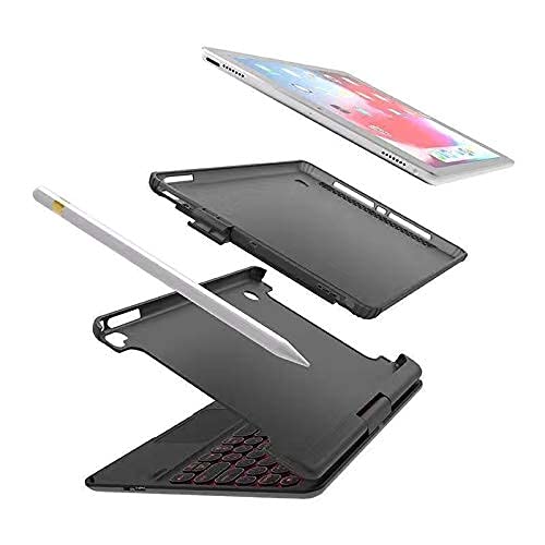 INI Backlit Wireless Keyboard Case for iPad 10.2 (9th/8th/7th Gen), iPad Air 10.5 (3rd Gen), iPad Pro 10.5 (2017) - 360° Rotatable with Clickable Touchpad - Perfect for Work, Study & Travel (Black)