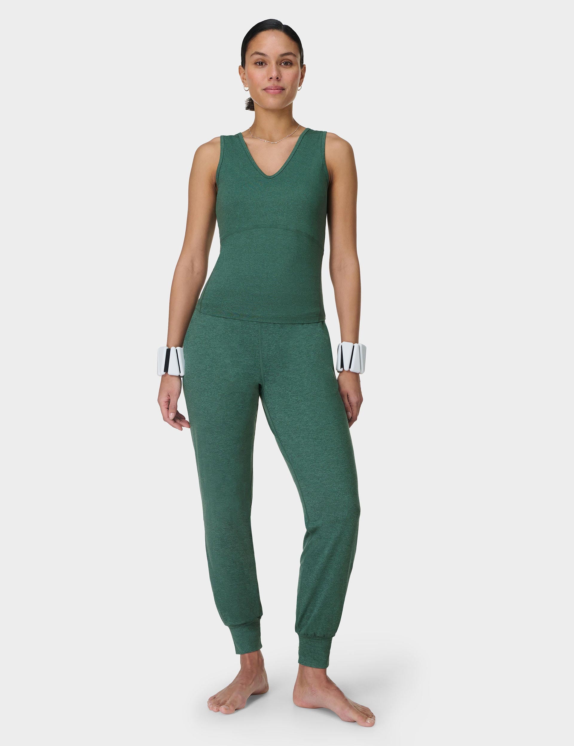 Gaia 29 High-Performance Yoga Pants for Women - Breathable Glade Green Marl Workout Leggings | Perfect for Yoga, Pilates, Gym & Lounge Wear