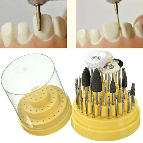 41Pcs 2.35mm Dental Polishing Burs Kit - Tungsten Steel Rotary Heads for Teeth Whitening & Dental Lab Work - Professional Dentist Equipment Set (Great for Crowns, Veneers & Denture Polishing)