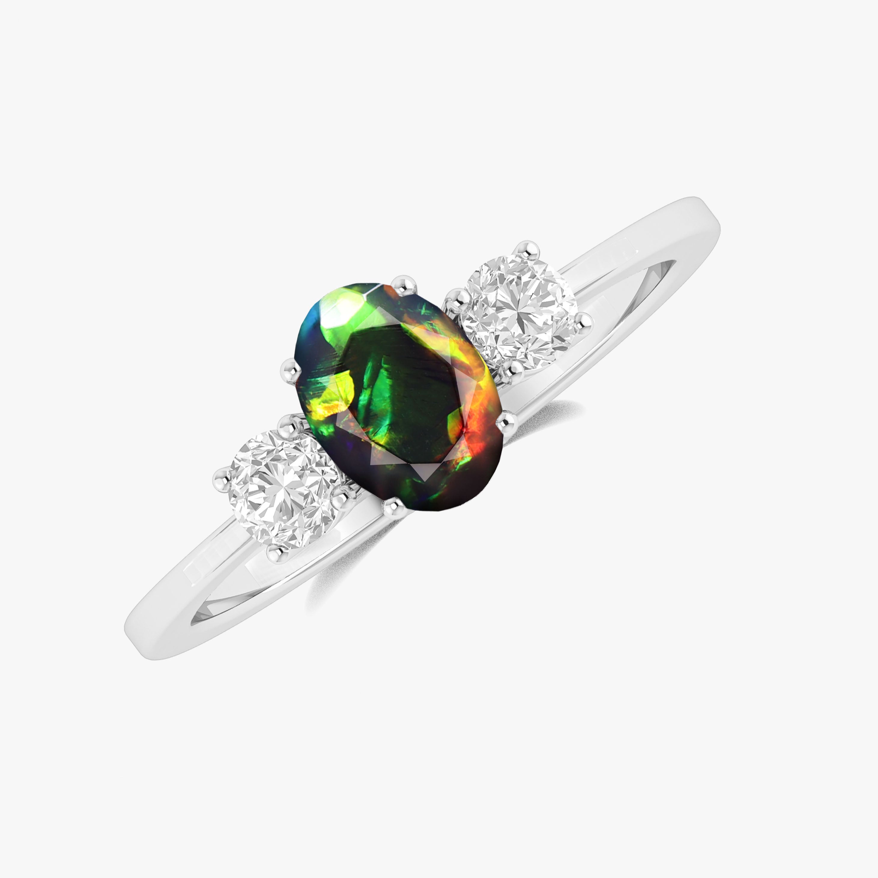 Fire Black Opal Gemstone Ring for Women - Genuine Natural Opal Jewelry, Durable Sterling Silver Band, Elegant Gift for Anniversary, Birthday & Special Occasions | Perfect for Evening Parties, Date Nights & Formal Events