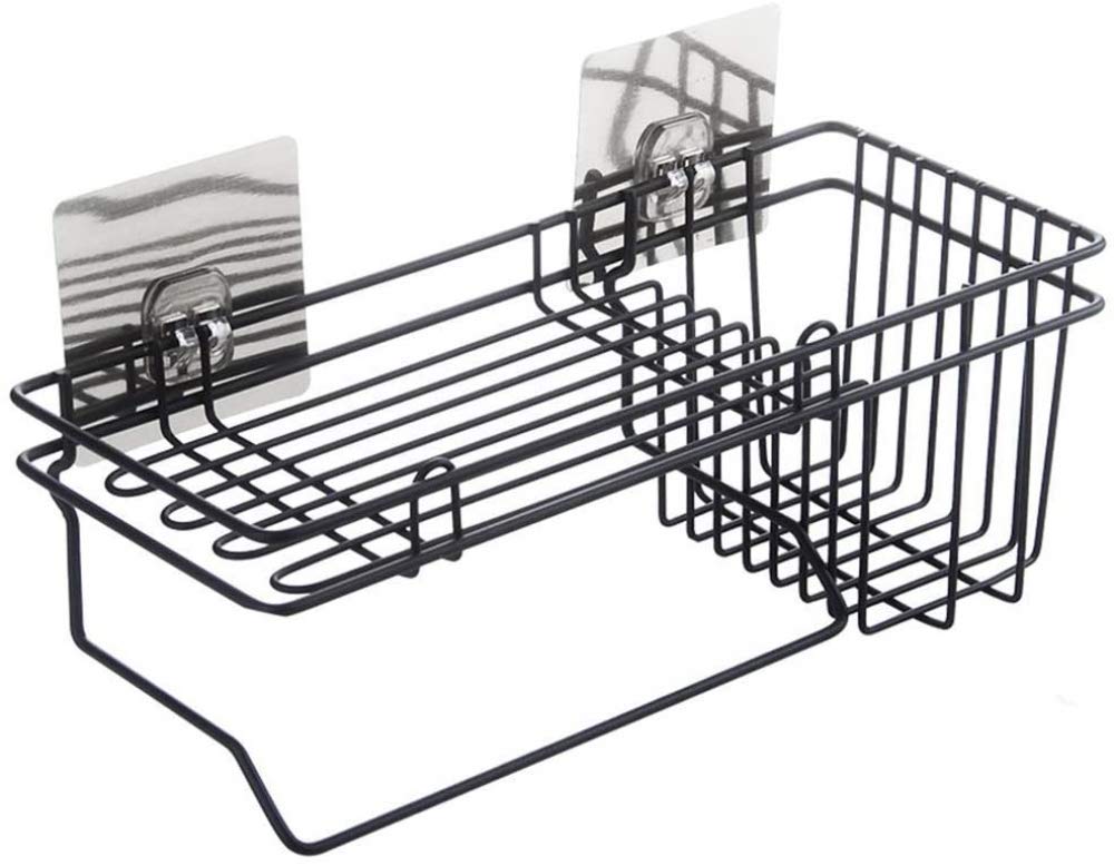 Floating Wall Shelves for Storage & Display - Black Iron Decorative Organizer (28.5x12.5x11.5cm) - Perfect for Living Room, Bedroom & Office Organization