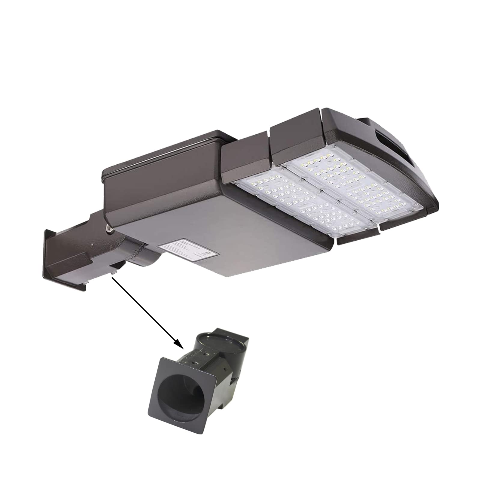 100W LED Street Light Outdoor - 5000K Bright White Shoebox Pole Light for Parking Lots, AC90-277V Area Lighting with Slip Fitter Mount, ETL DLC Certified - Perfect for Parking Lots, Roadways, and Commercial Outdoor Spaces