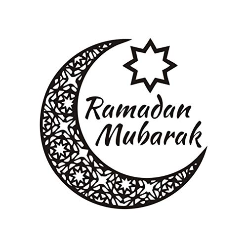 Amosfun Islamic Muslim Wall Sticker - Ramadan Mubarak Wall Decal, Arabic Calligraphy Wall Art Decor for Home, Living Room, Bedroom - Perfect for Eid Celebration & Islamic Home Decor