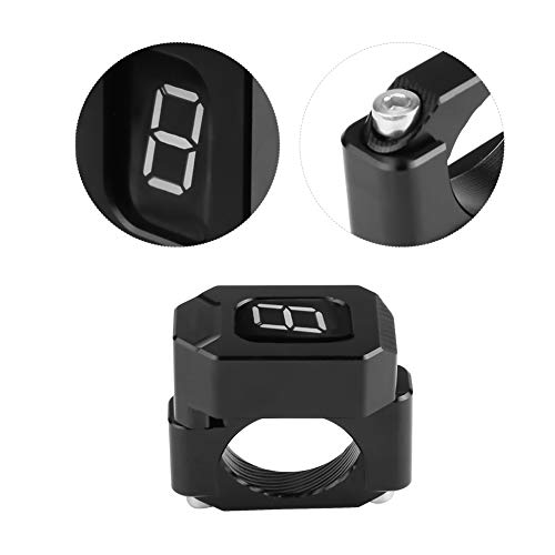 Universal 22mm-28.6mm Aluminum Alloy Motorcycle Gear Indicator Bracket - Black Speed Gear Display for Hon-da Yama-ha Kawa-saki Su-zuki - Perfect for Track Racing & Street Riding