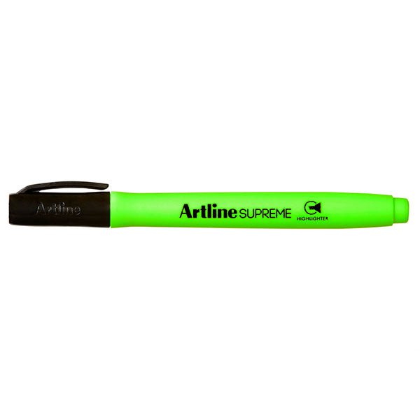 Artline Supreme Highlighter Markers - Pack of 12, Vibrant Green Ink for School, Office & Study Notes - Perfect for Students, Teachers & Professionals