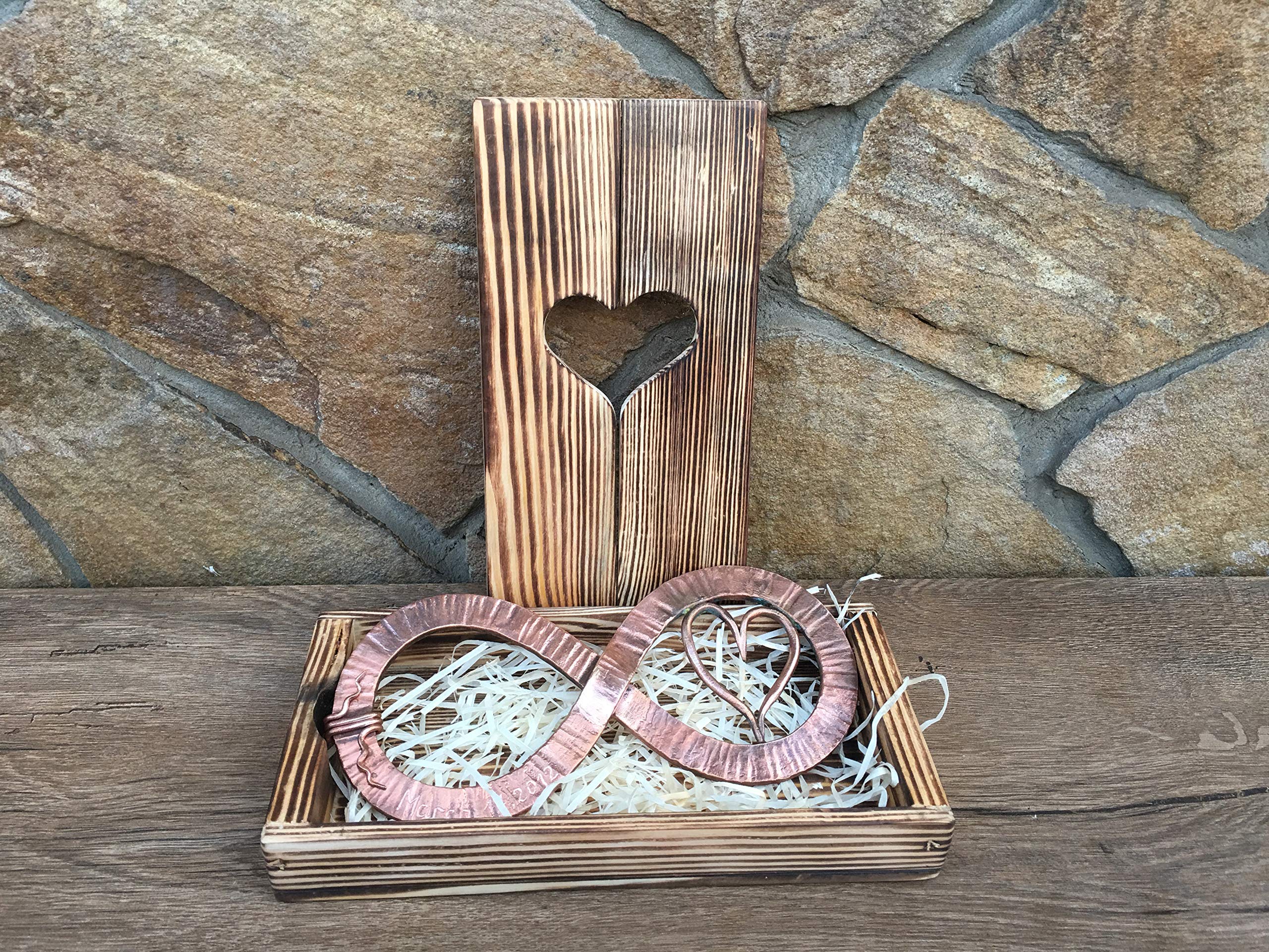 Copper Infinity Sign - Elegant 7th Anniversary Gift for Couples, Handmade Copper Decor for Home & Office, Unique Infinity Art for Wedding & Romantic Occasions