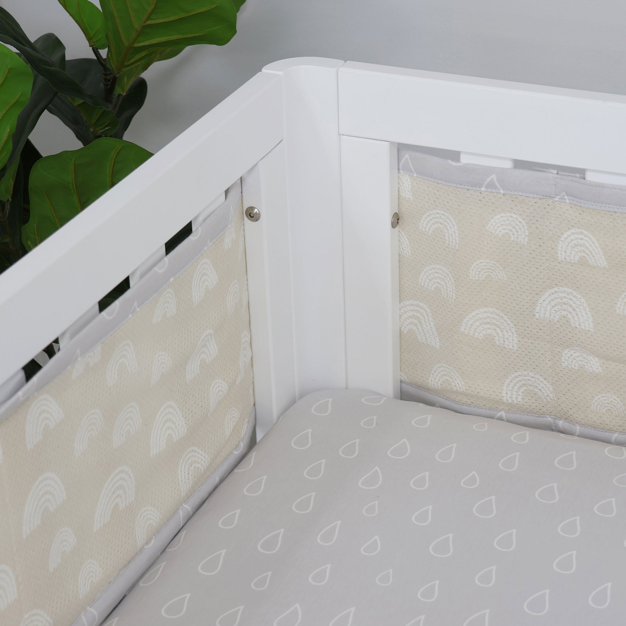 Nordic Breathe Easy® Air+ Baby Cot Liner - Breathable Grey/Sand Crib Mattress Cover for Safe Sleep | Perfect for Nursery, Daycare & Travel