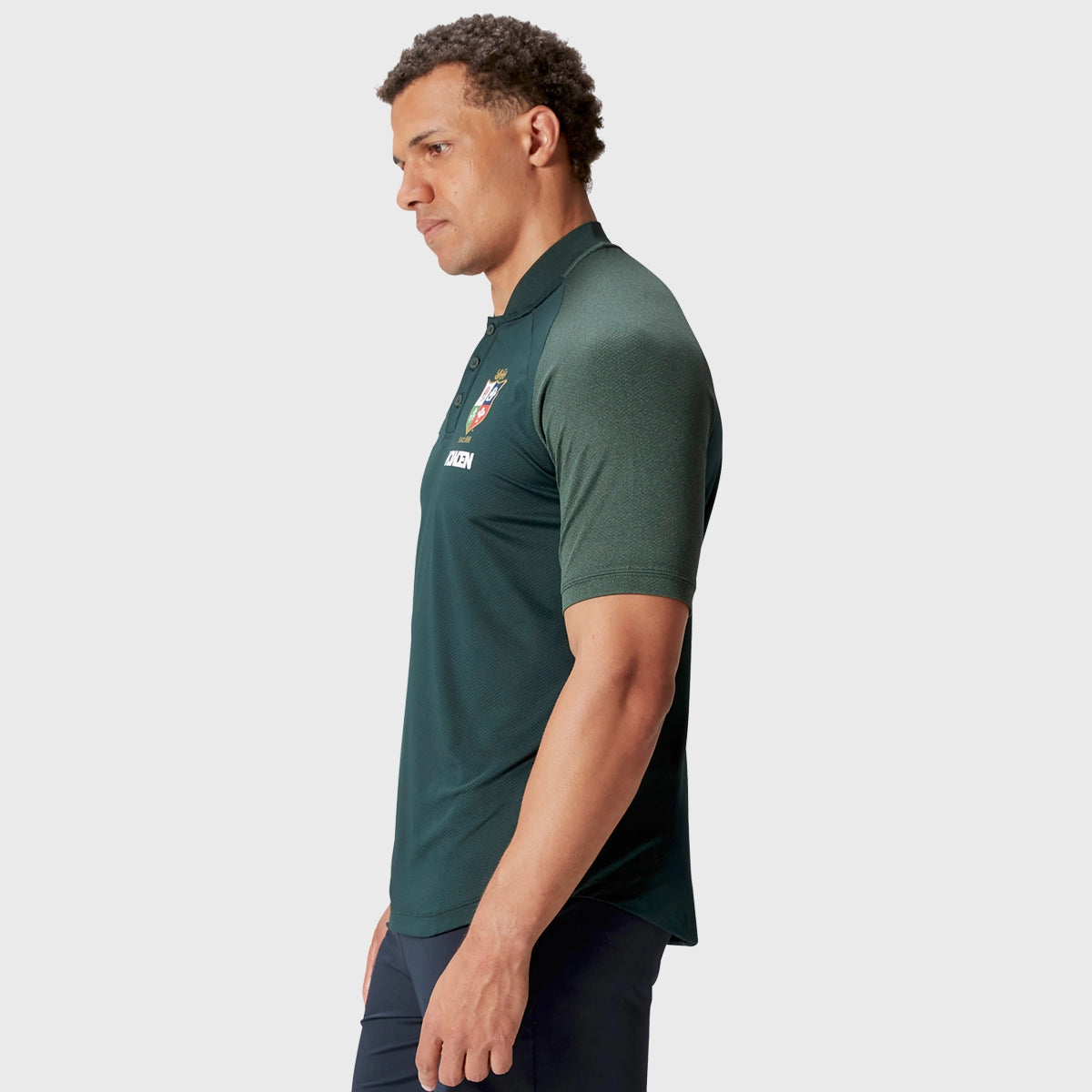 Canterbury British & Irish Lions Men's Performance Polyester Polo Shirt - Green Rugby Jersey for Training & Match Days