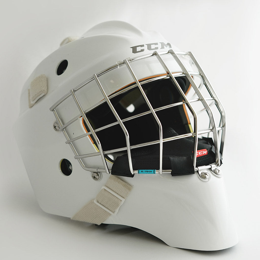 CCM Game On Goalie Face Mask - Ice Hockey Goalie Helmet with Full Protection for Players - Perfect for Youth & Adult Hockey Games, Practices & Training Sessions