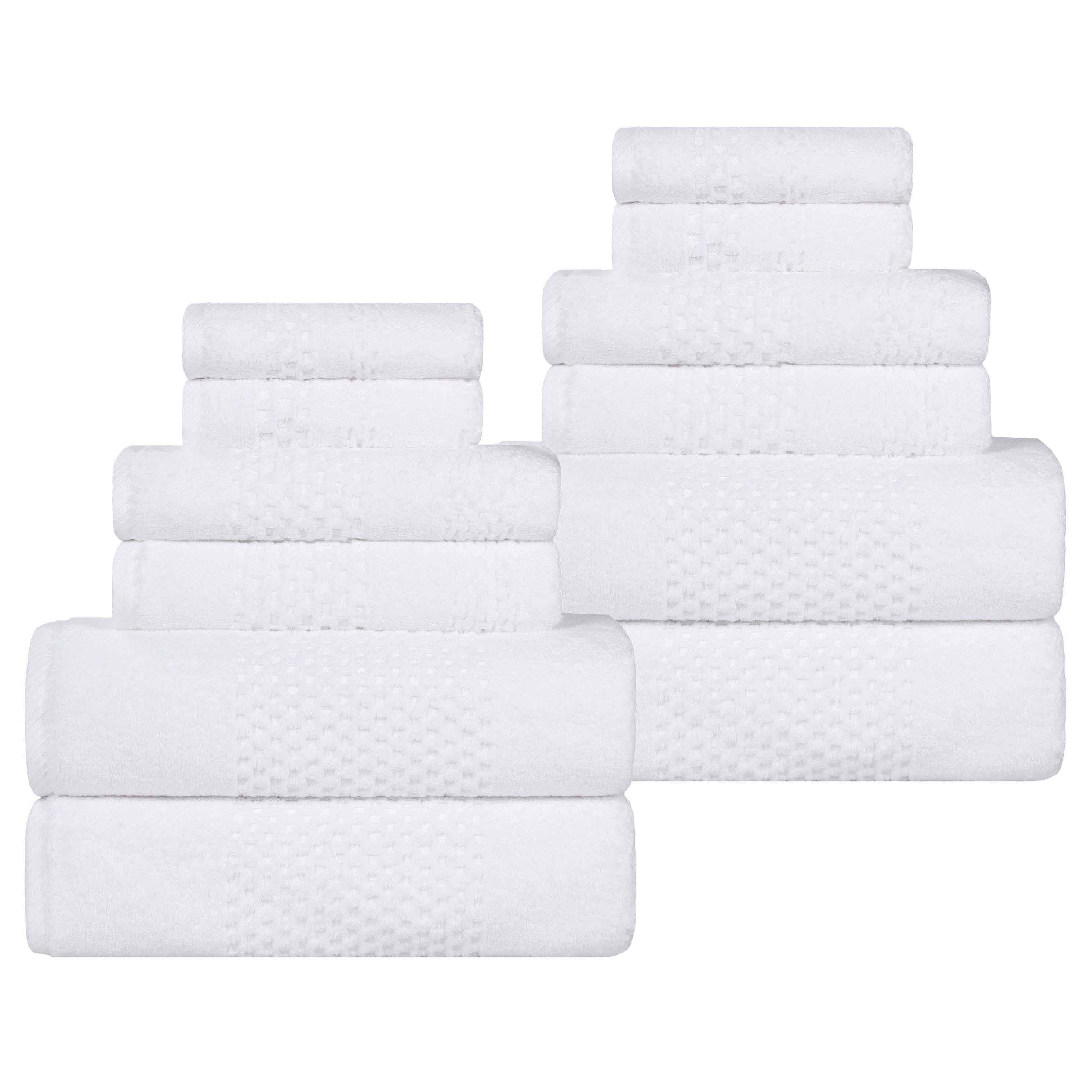 Premium 12-Piece Zero Twist Cotton Waffle Towel Set - Ultra Soft & Absorbent Bath Towels for Spa, Beach, and Luxury Home Use