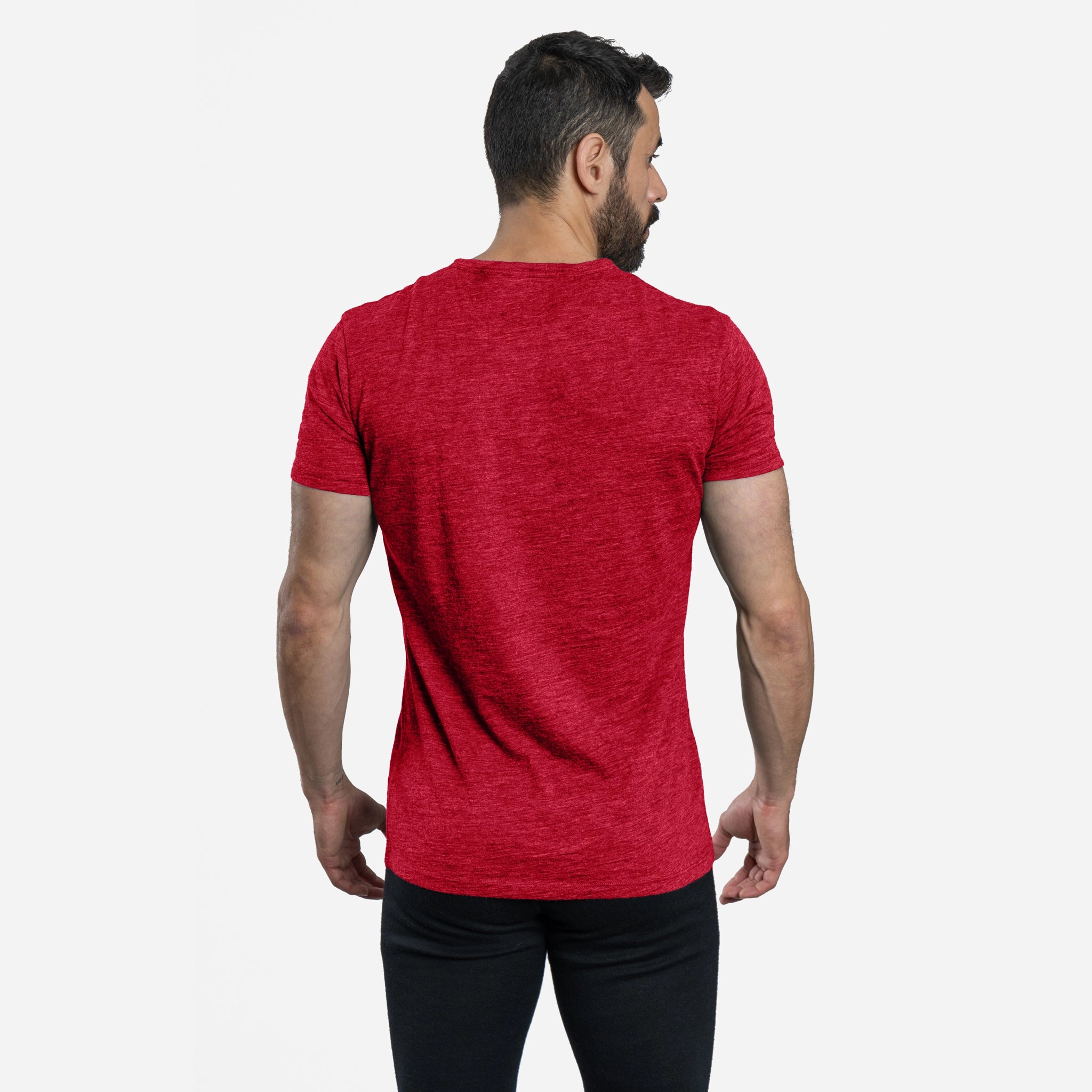 Ultralight Men's Alpaca Wool V-Neck T-Shirt - 160 GSM Soft Breathable Tee for Outdoor Hiking & Casual Wear