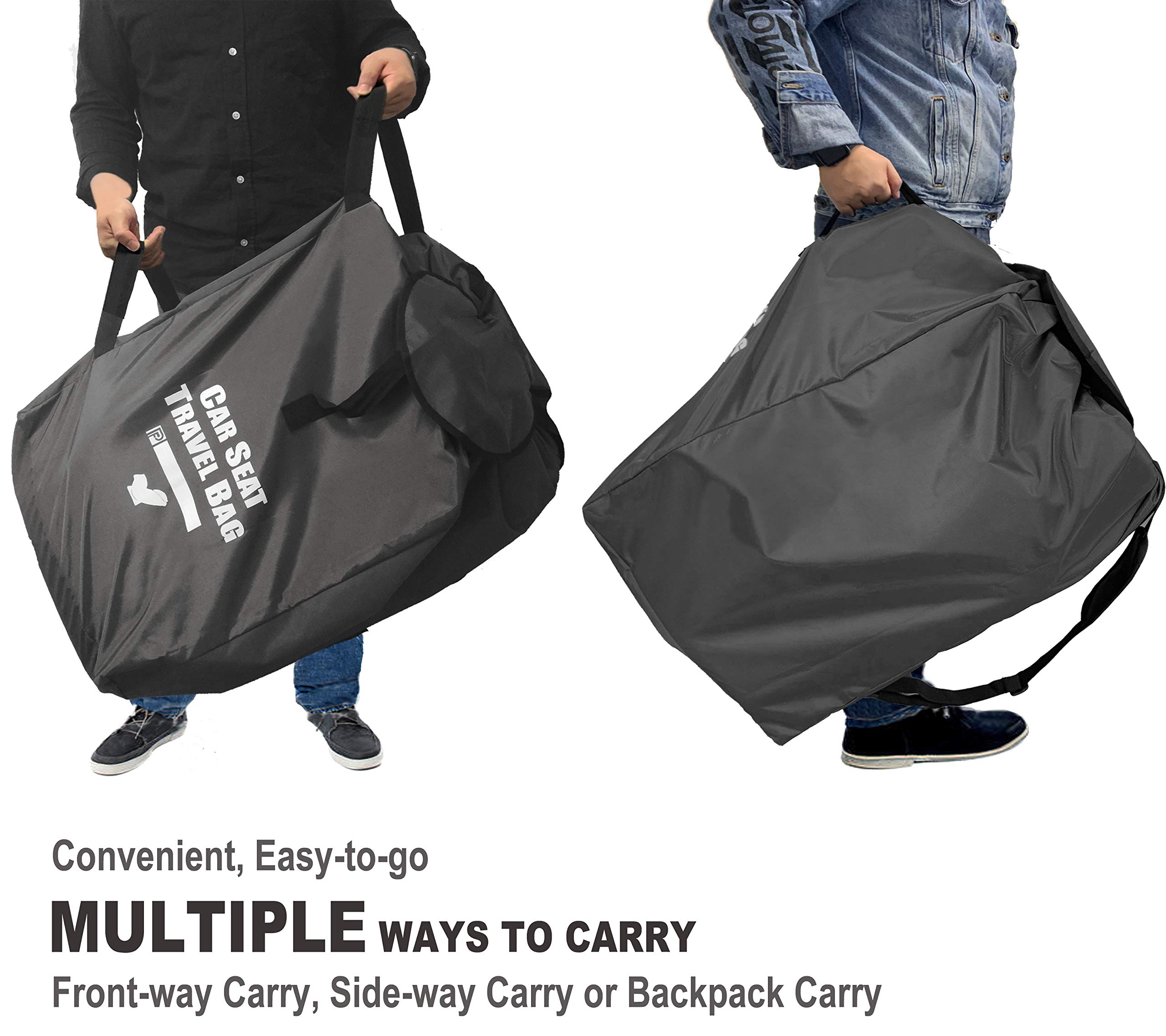 Profaster Airplane Car Seat Travel Bag - Durable Gate Check Backpack for Air Travel with Attached Carry Bag, Gray | Perfect for Protecting Baby Car Seats on Flights & Road Trips