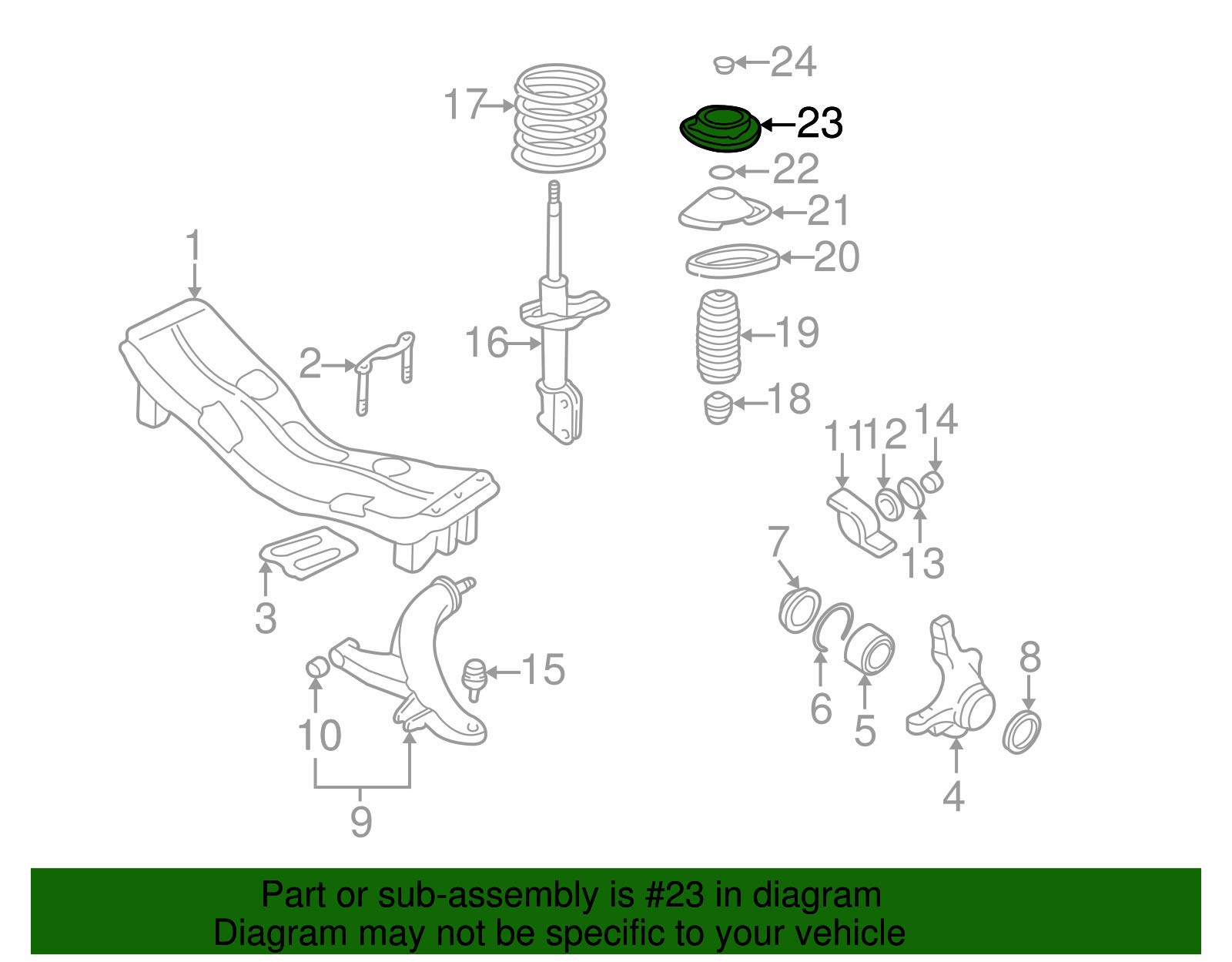 Subaru PT187589 Strut Mount Replacement - Compatible with Subaru Models - Durable Suspension Part for Smooth Ride - Perfect for Off-Roading & Daily Commuting