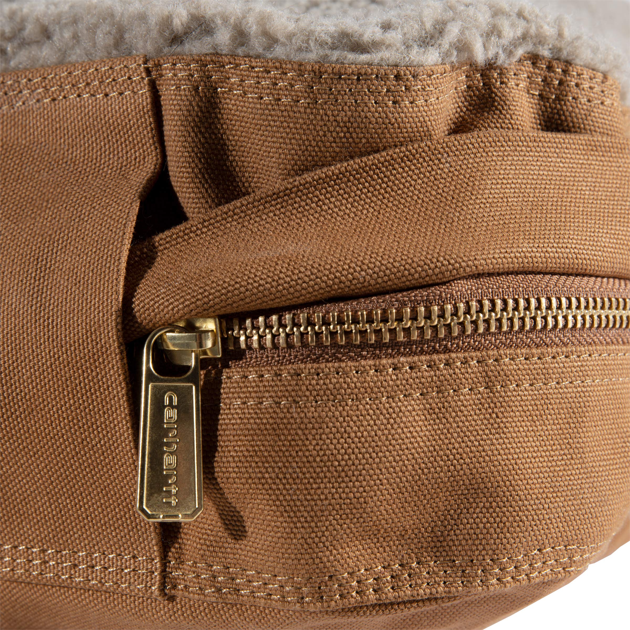 Carhartt Firm Duck Dog Bed - Durable Canvas Pet Bed with Water-Repellent Shell & Sherpa Top - Medium Size for Medium Dogs - Perfect for Indoor/Outdoor Use in Kennels, Living Rooms & Backyards