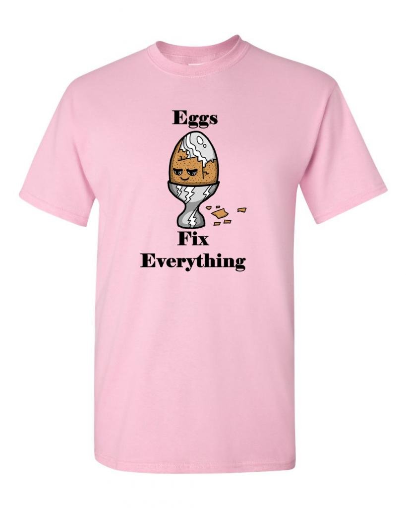 Eggs Fix Everything Funny Adult T-Shirt - Comfortable Cotton Tee for Casual Wear, Gifts & Humor Lovers
