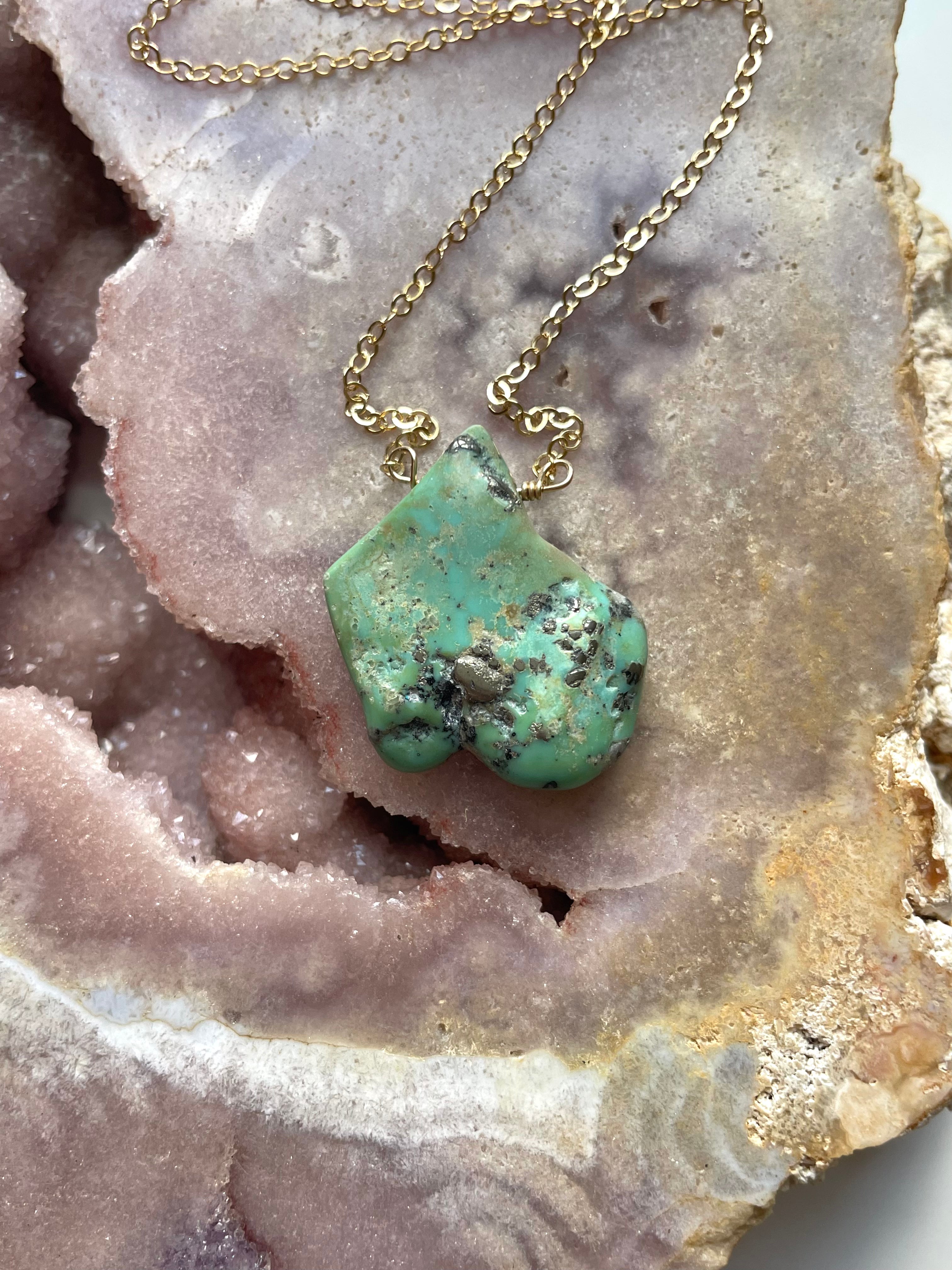 Authentic Arizona Turquoise Crystal Necklace for Women – Handmade Sterling Silver Jewelry for Boho, Casual & Special Occasions