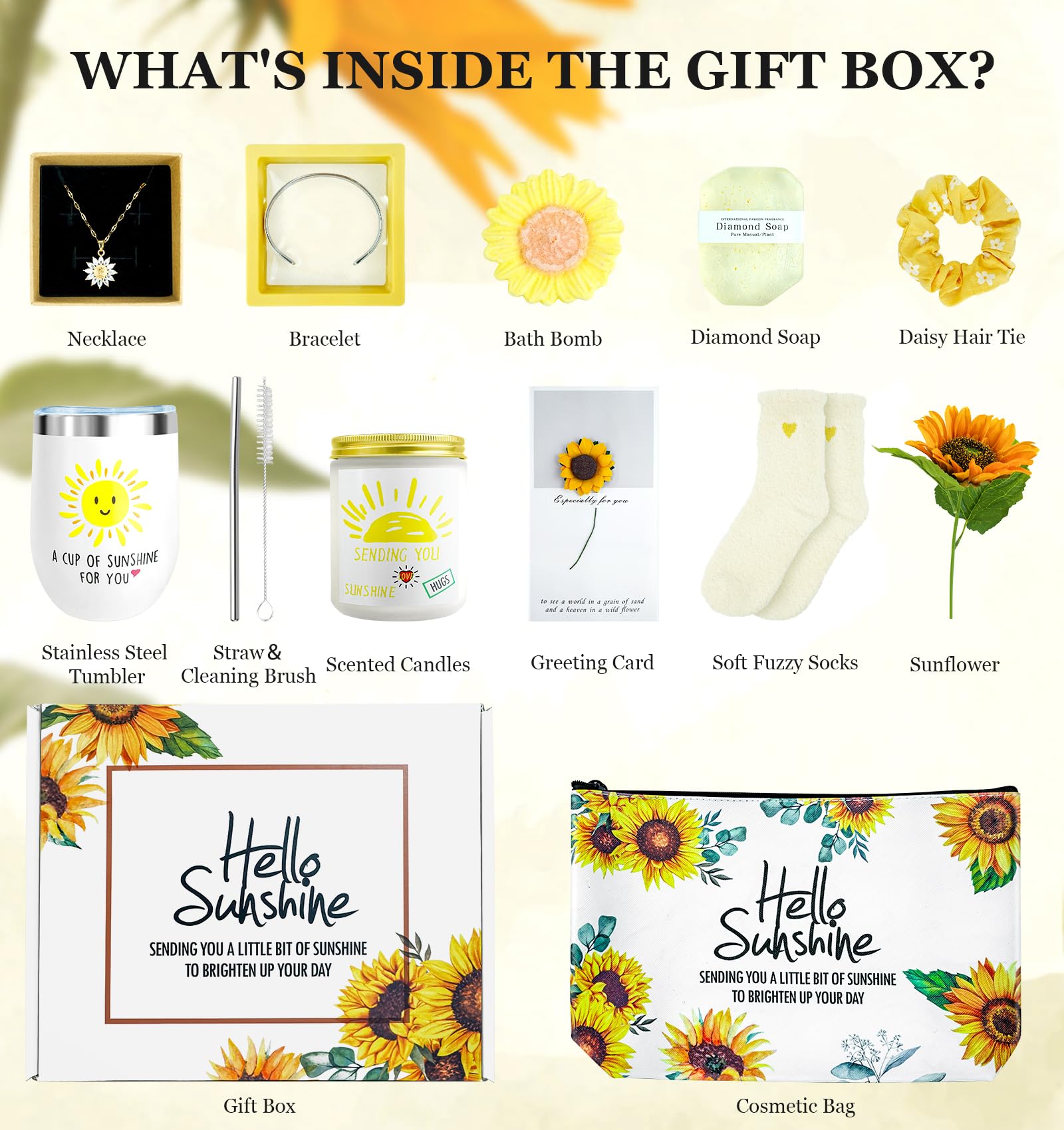 **Sunflower Gifts for Women - Birthday, Thank You, Graduation & Care Package Ideas for Mom, Grandma, Sister & Best Friend - Perfect for Sunshine-Themed Occasions & Thoughtful Surprises**