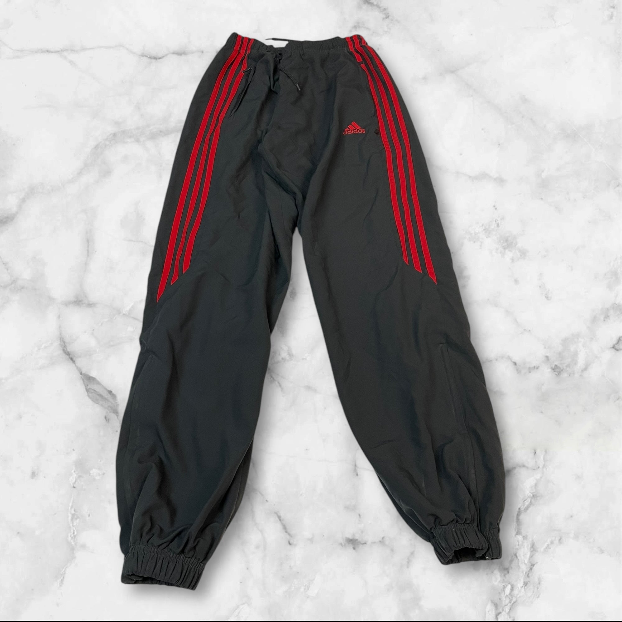 Adidas Vintage Track Pants - Baggy Nylon Joggers with Waterproof Shell (Size S 431) | Retro Streetwear for Men, Casual Outfits & Gym Wear