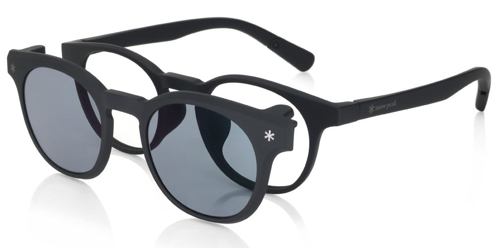 JINS x Snow Peak JINS Switch Flip Up Sunglasses 016 94 - Polarized UV Protection for Outdoor Activities, Hiking, and Driving
