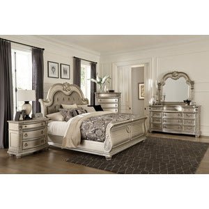 Elegant Cavalier Silver Eastern King Size Bed Frame – Luxurious Bedroom Furniture for Master Suites & Spacious Bedrooms