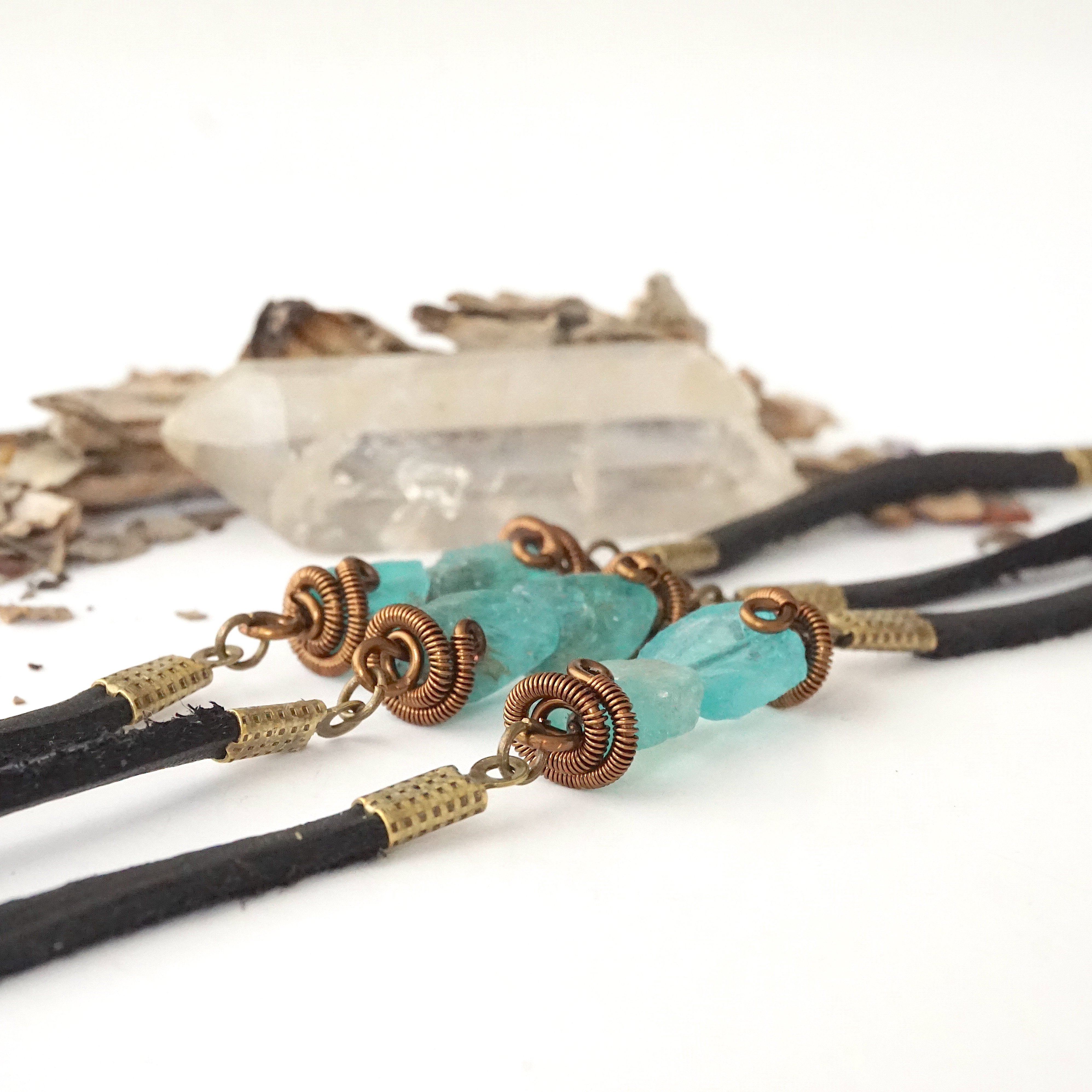 Men's Blue Raw Apatite Bracelet - Natural Stone Healing Crystal Jewelry for Meditation, Energy Balance & Spiritual Protection | Perfect Gift for Men