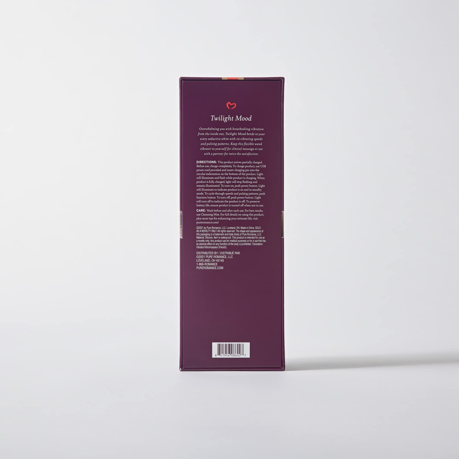 Pure Romance Twilight Mood - Bendable Clitoral Vibrator with 7 Pulse Patterns & 3 Speeds | Soft Silicone Massager with Textured Head for Enhanced Pleasure | Perfect for Solo Play & Couples Intimacy