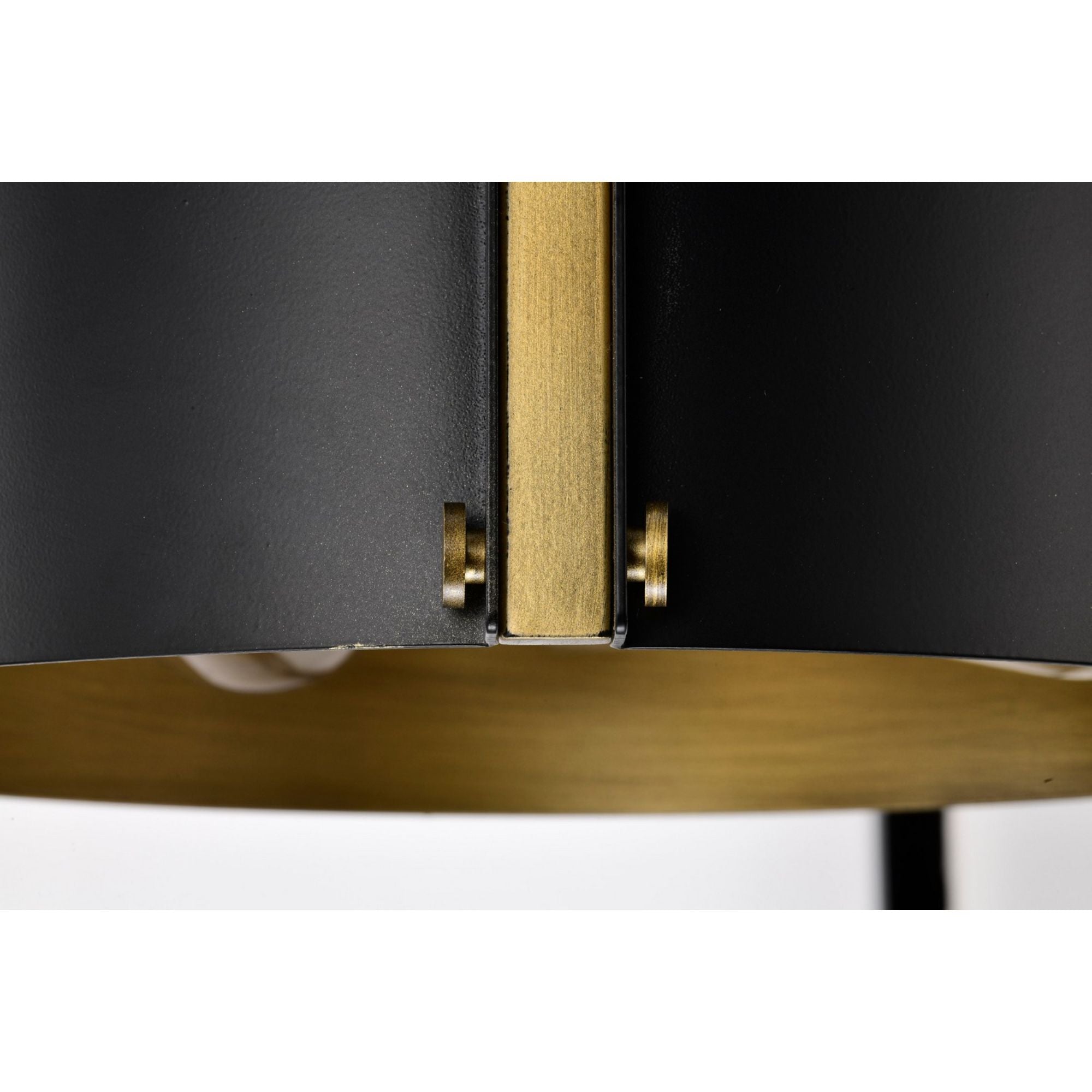 Altos 14 Inch 3-Light Semi Flush Mount Ceiling Light Fixture - Matte Black & Natural Brass Finish - Perfect for Bedroom, Living Room, and Dining Room Lighting