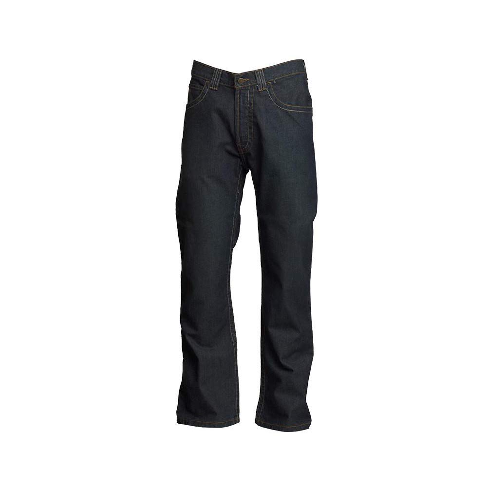 Flame Retardant Work Pants for Men - LAPCO FR Modern Jeans with Relaxed Fit, Low-Rise Bootcut & Washed Denim (P-INDM11) | Durable Safety Workwear for Construction, Welding & Industrial Jobs