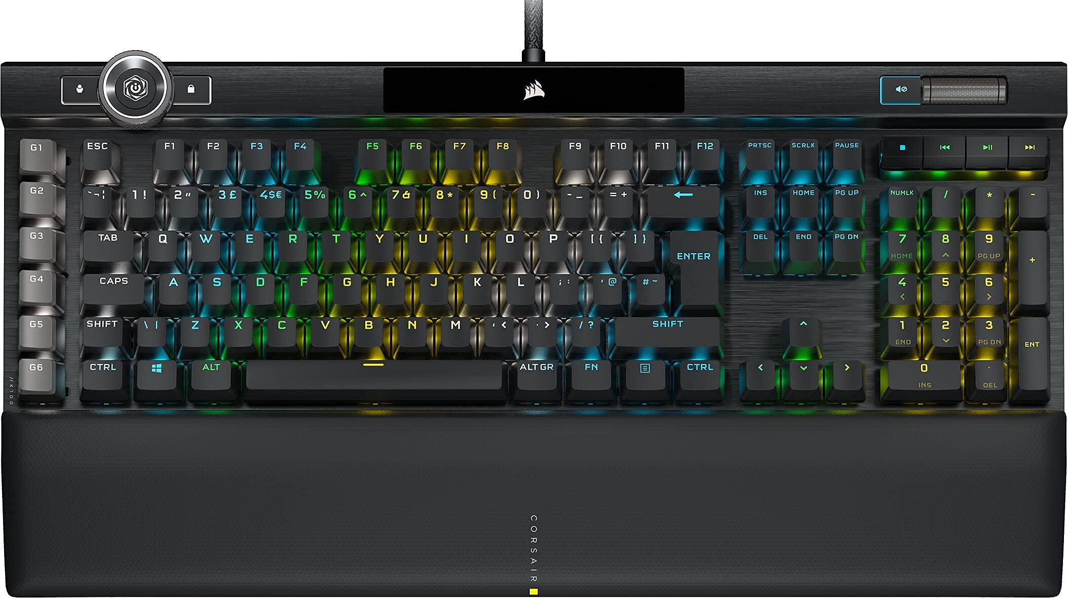 Corsair K100 RGB Optical-Mechanical Gaming Keyboard (QWERTY) & Dark Core RGB PRO SE Wireless/Wired Gaming Mouse with Qi Charging - Black | High-Performance PC Gaming Setup for Esports, Streaming & Office Work