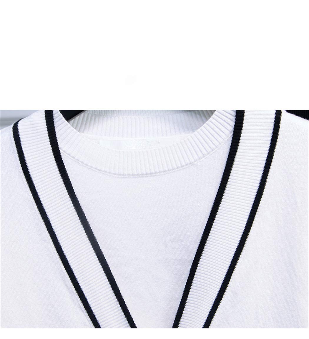 Winter Women's Fashion Pearl Button T-Shirt Patchwork Knitted Cardigan Coat Pants 3-Piece Outfit Set - Cozy Winter Wear for Office, Dating & Casual Outings