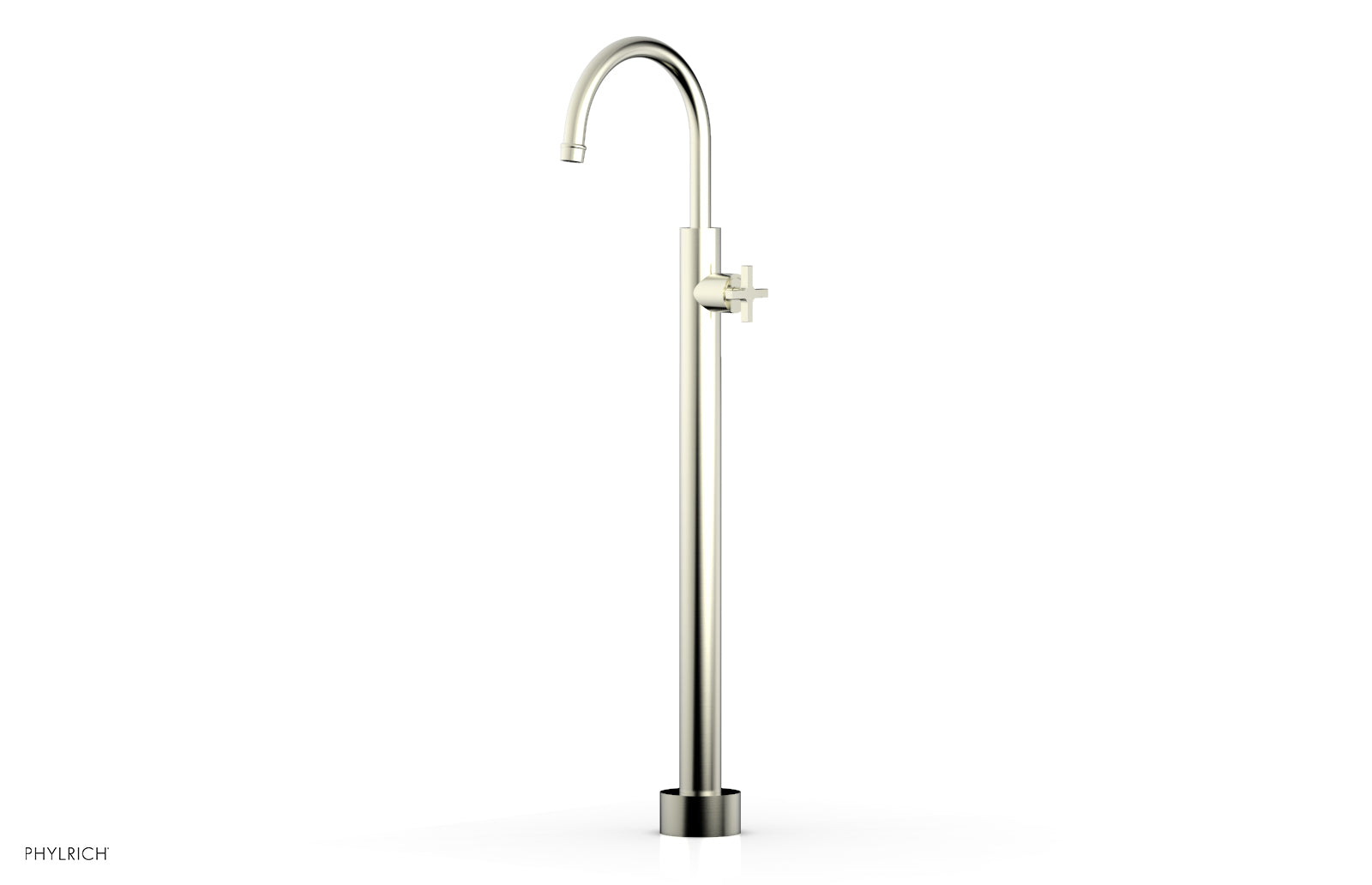 HEX MODERN Tall Floor Mount Tub Filler with Cross Handle 5014602 - Modern Bathroom Faucet for Freestanding Tubs, Perfect for Luxury Spa and Home Renovation