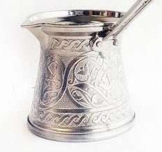 Premium Turkish Coffee Pot - 1 Silver Cezve/Ibrik for Authentic Brewing | Stovetop & Camping Coffee Maker | Perfect for Home, Office & Outdoor Use