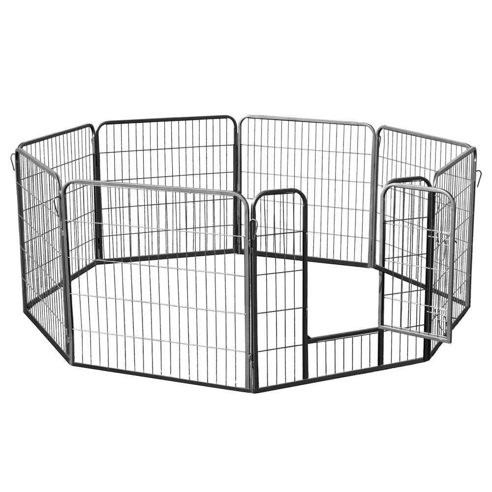 8-Panel Metal Pet Exercise Pen with Door - 40