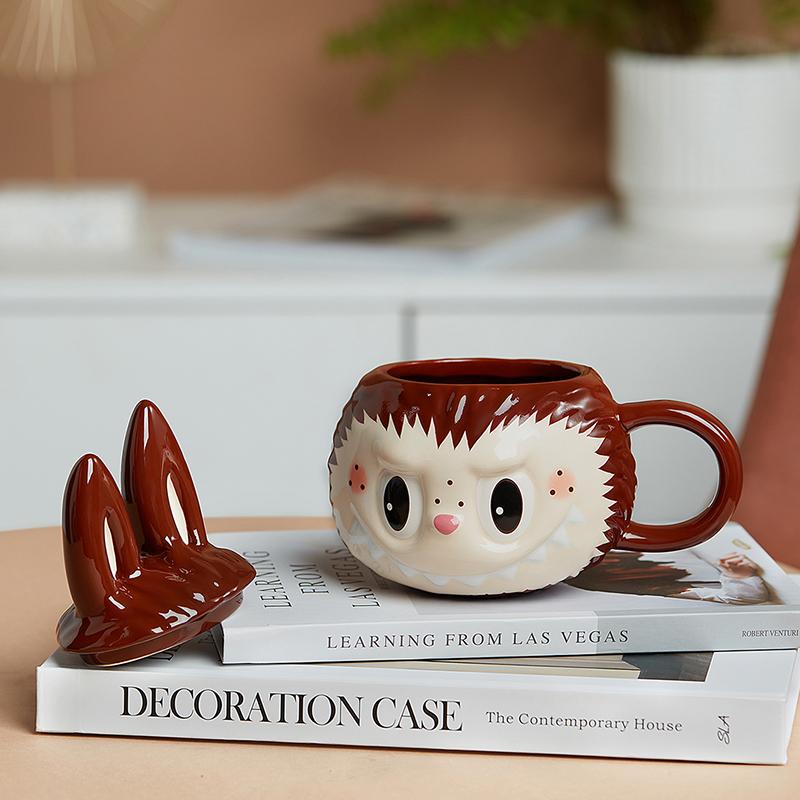 POP MART The Monsters LABUBU Insulated Travel Mug with Lid - Cute Cartoon Character Coffee Cup for Office, Home & Gift Giving