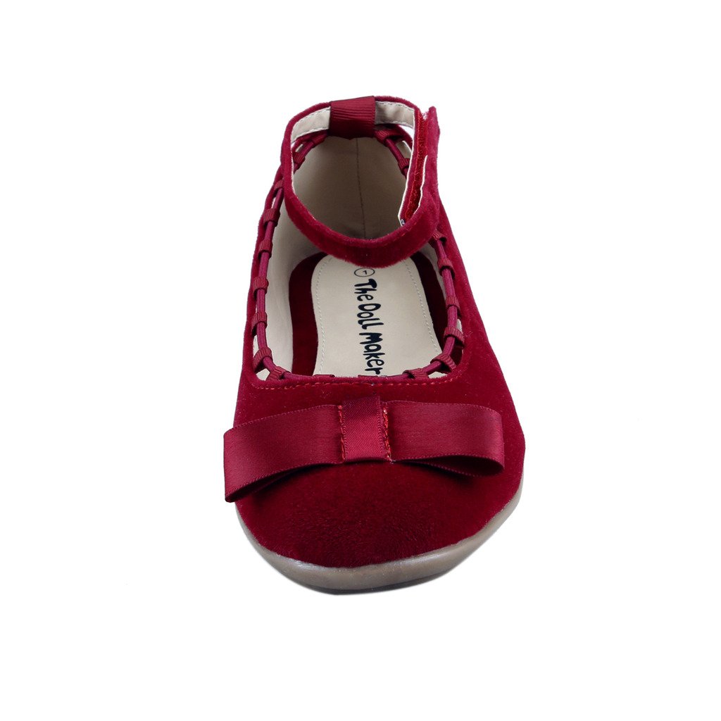 The Doll Maker Suede Ankle Wrap Flat Shoes - Women's Comfortable Casual Loafers for Work, Travel & Everyday Wear