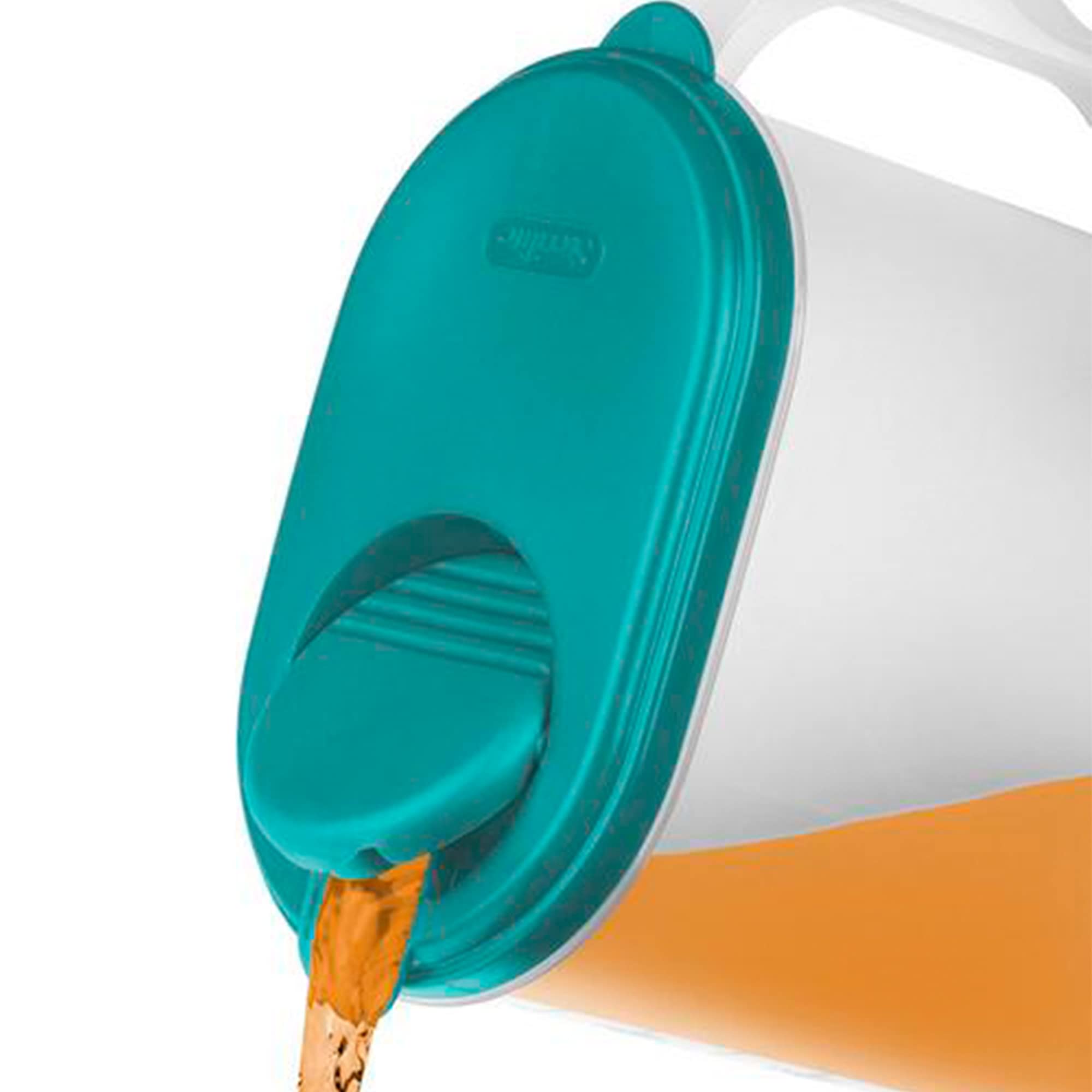 Sterilite Ultra Seal 1 Gallon Drink Pitcher - Freezer & Dishwasher Safe, Comfort Grip Handle with Measurement Marks, Clear/Blue (6 Pack) - Perfect for Iced Tea, Lemonade, Juice & Party Beverages