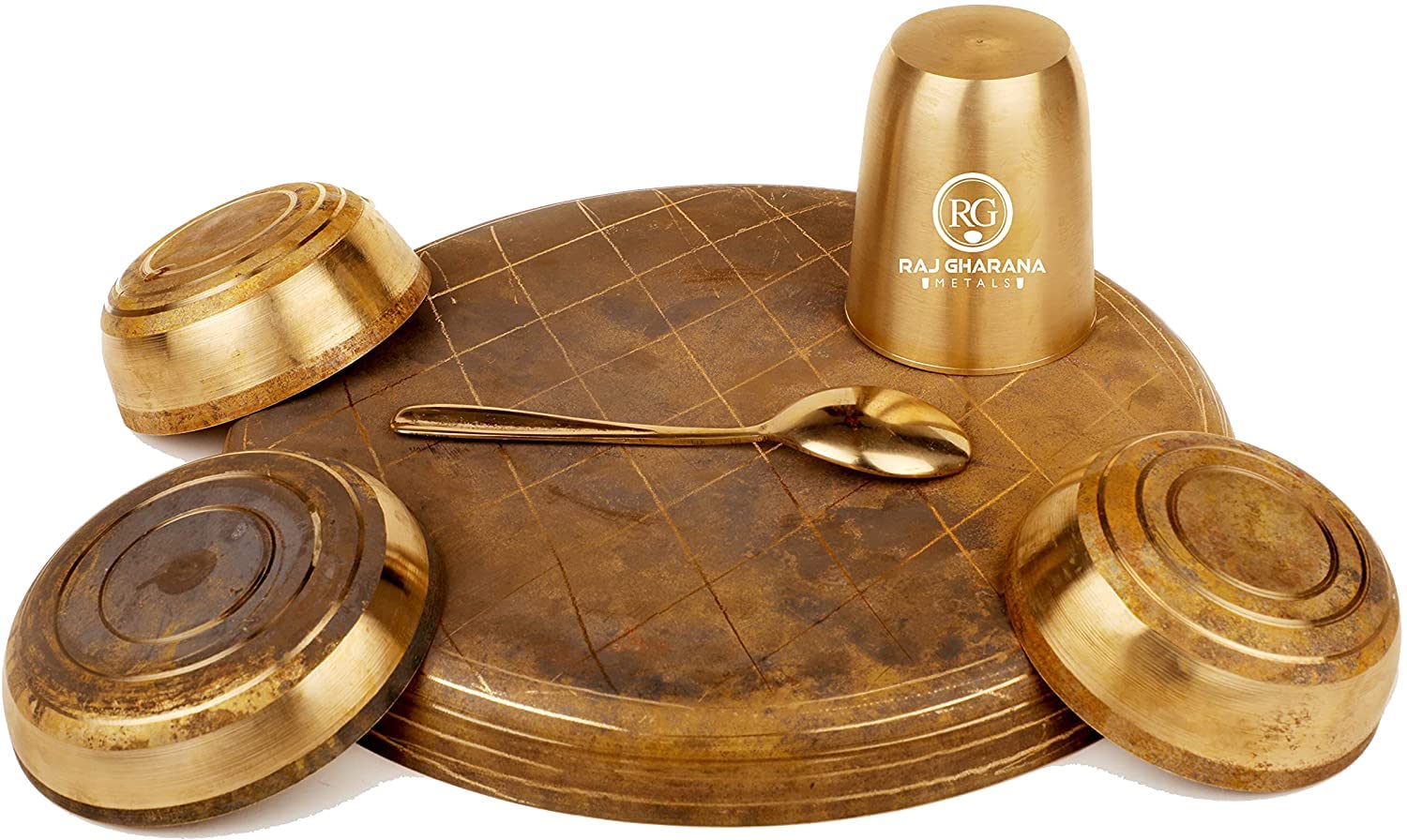 Premium Bronze Kansa Set for Ayurvedic Massage & Skincare | Handcrafted Copper Alloy Facial Tools for Glowing Skin | Perfect for Spa, Wellness & Self-Care Rituals