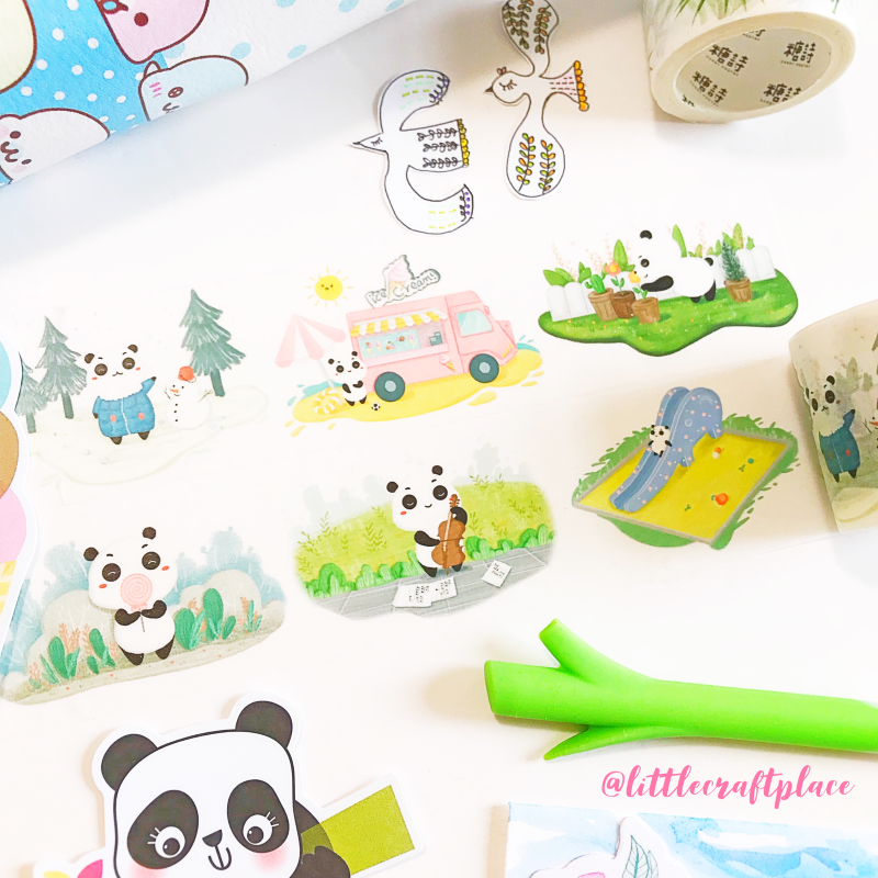 Chubby Panda Washi Tape - Cute Japanese Decorative Paper Tape for Scrapbooking, Journaling, DIY Crafts & Gift Wrapping - Perfect for Bullet Journals, Planners, and Home Decor