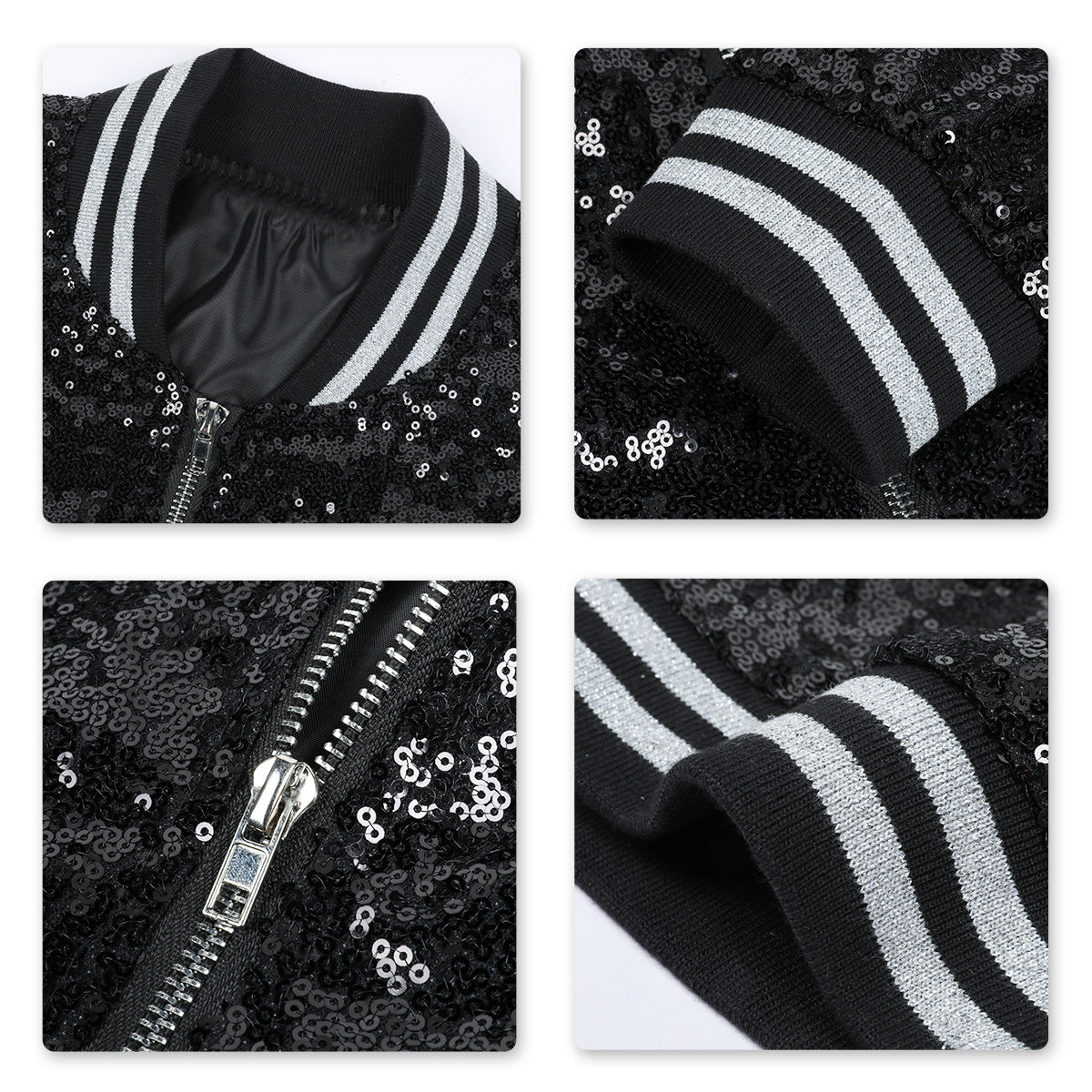 Sparkly Men's Stand Collar Stage Jacket - Black Sequined Performance Blazer for Theater, Cosplay & Nightclub Outfits
