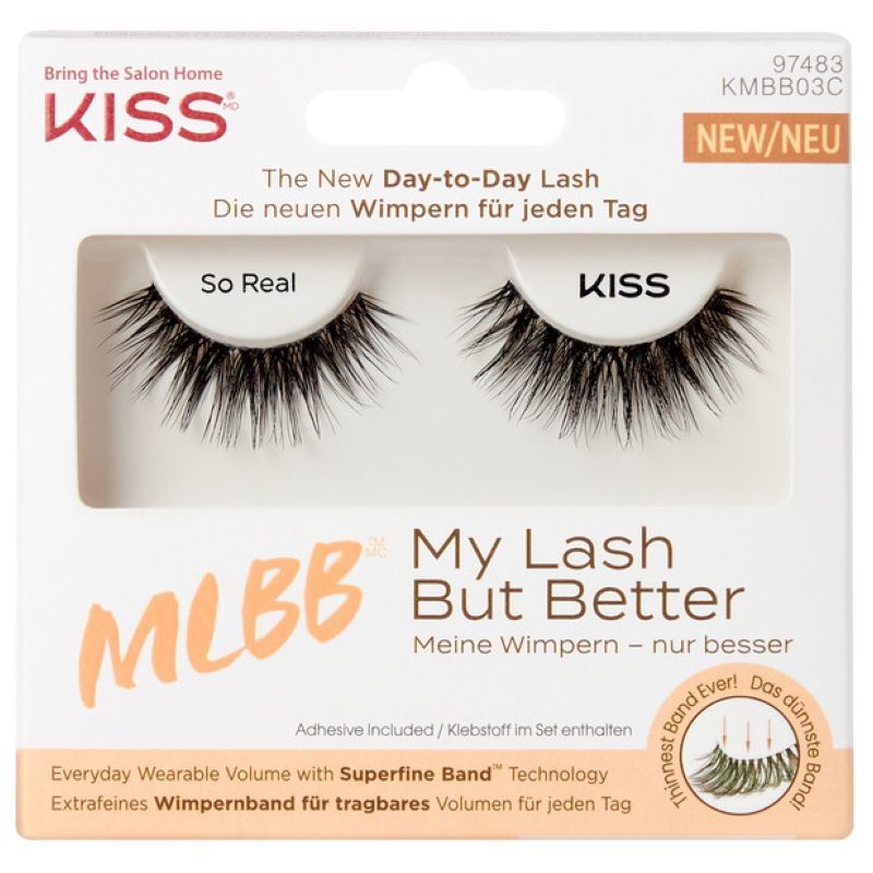 Kiss My Lash But Better KMBB03C False Eyelashes - Black, Natural Looking Lashes for Everyday Wear & Special Occasions